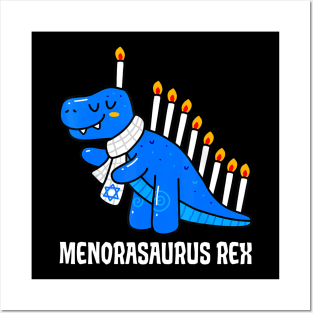 Hanukkah Dinosaur Menorasaurus Posters and Art